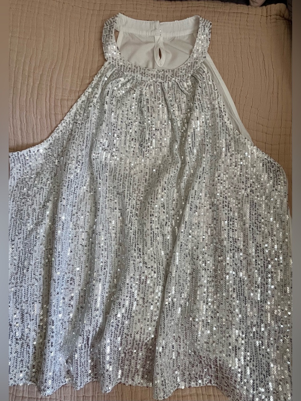 Oasis White Sequin Halter Top